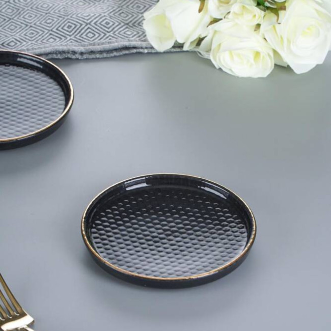 Art de la table Assiette ronde noire Nordique (sous-tasse)