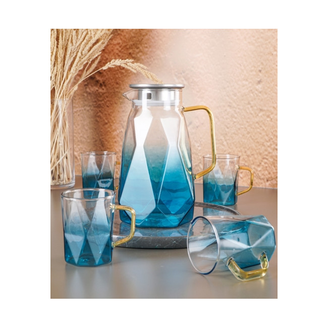 Art de la table dessert Ensemble de 1 carafe en verre et 4 tasses