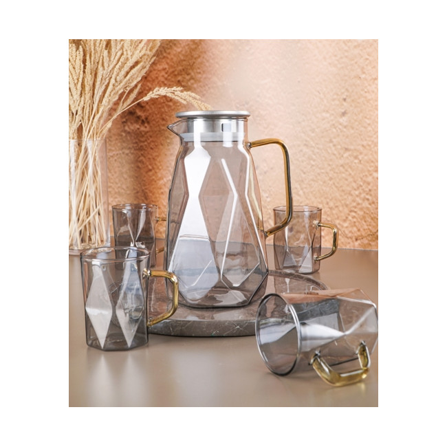 Art de la table dessert Ensemble de 1 carafe en verre et 4 tasses
