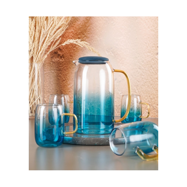 Art de la table dessert Ensemble de 1 carafe en verre et 4 tasses