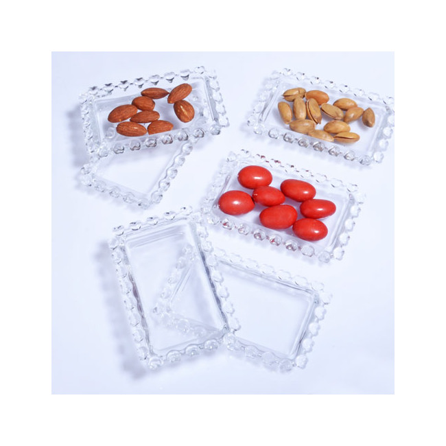 cuisine 6 assiettes rectangulaires apéritifs en verre