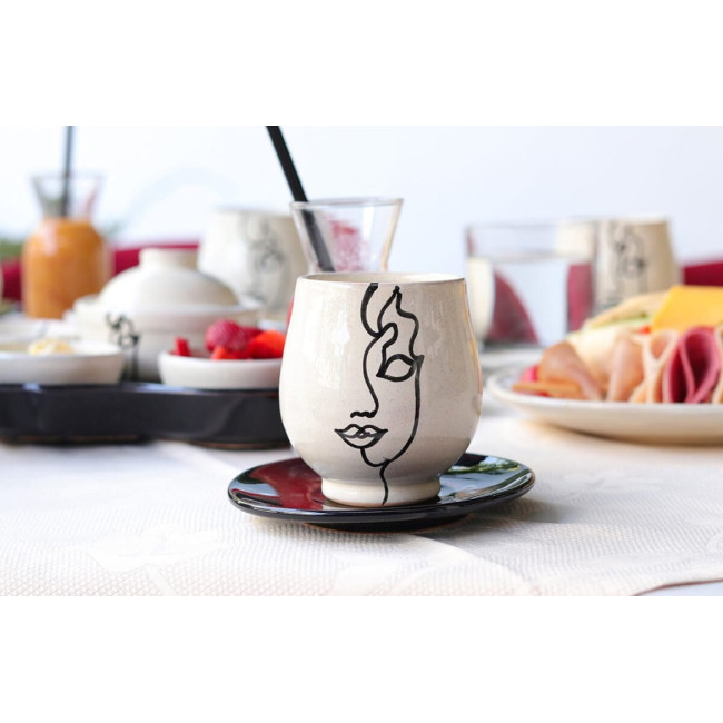 FACE ART Tasse et sous-tasse